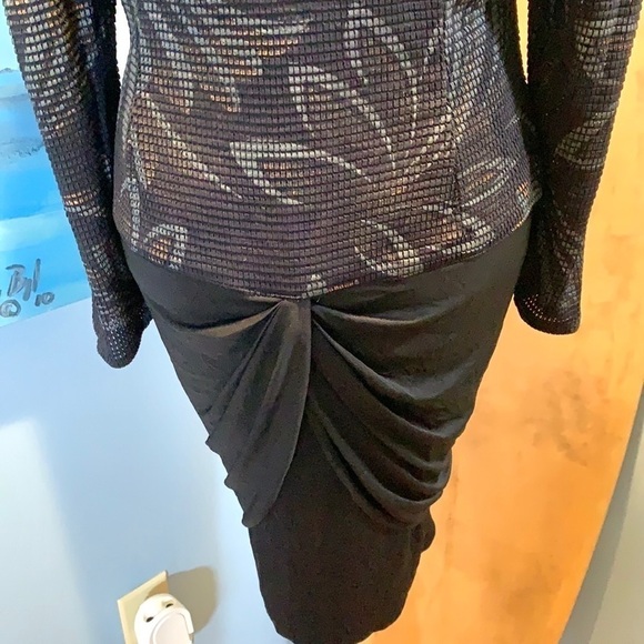 Vtg. Frances La Vie,Draped at the Hips, Gorgeous Printed Bodice, Cocktail Dress - Picture 9 of 11